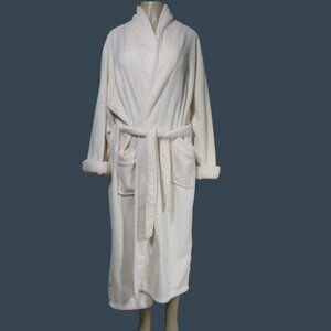 RESTORATION HARDWARE Unisex Spa Fleece Bath Spa Robe Ivory Cream Cozy Medium
